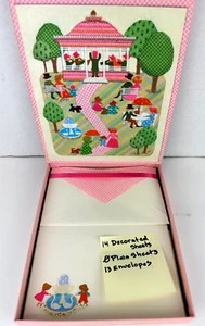 Vintage Hallmark Stationery 70's Children Playing Band In The Park - Picture 1 of 5