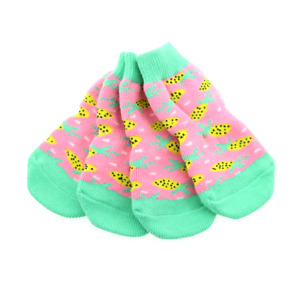 Doggie Design Non-Skid Dog Socks - Pink Pineapple