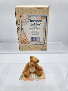 Cherished Teddies 1997 A GIFT TO BEHOLD Baby Girl on Quilt Blanket 599352 - Picture 1 of 8