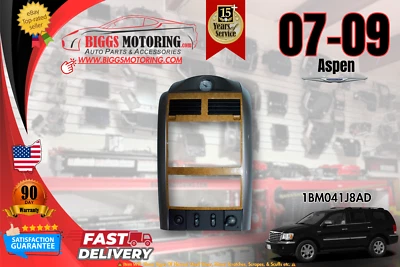 07-09 Chrysler Aspen OEM Woodgrain Radio Dash Trim Bezel (1BM041J8AD) Foto 1 de 4