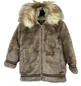 VTG Hansa-Branta by Stearns Goose Down Faux Fur Hooded Coat Jacket Womens Size S - Picture 1 of 11