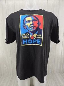 Barack Obama 44th President HOPE Black T Shirt XL - Picture 1 of 11