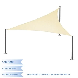 13-28 Ft Right Triangle Sun Shade Sail UV Block Outdoor Patio Pool Garden Beige - Picture 1 of 9
