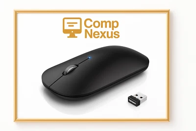 Ergonomic Silent Mouse 4000 DPI Bluetooth & Wireless Slim Mouse For Pc  2.4Ghz - Image 1 of 3