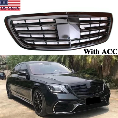 Grille For Mercedes Benz W222 S-Class 2014-2020 Gloss Black S560 S450 S600 Grill - Image 1 of 4