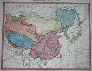1846 ORIGINAL MAP ASIA CHINA KOREA TAIWAN FORMOSA JAPAN HONGKONG TIBET BEIJING - Picture 1 of 14