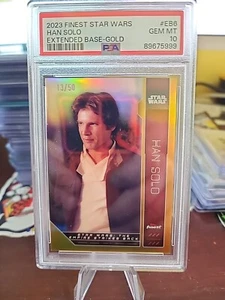 2023 Topps Finest Star Wars Han Solo Eb6 Gold /50 Psa10 Population 1  - Picture 1 of 2