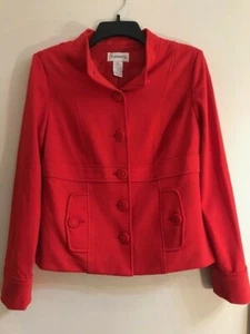 Chadwick's Red Button Up Jacket, Size 8P - Picture 1 of 10