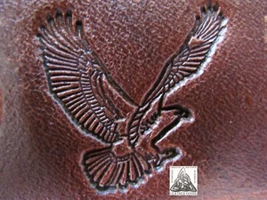 Discontinued Vintage Midas Detailed Flying Hawk Eagle Bird 1" Leather Stamp 8224 - Picture 1 of 3