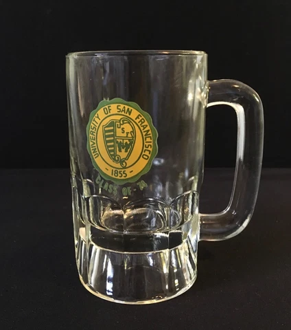 Vintage University of San Francisco Class of 74' Heavy 8 oz Beer Mug Cover