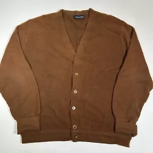 Cardigan maglione vintage anni 70 Jockey Trophy tutto classico marrone misto lana taglia M - Foto 1 di 4