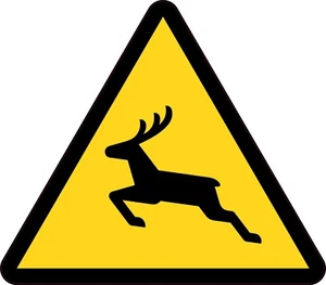 Deer Crossing Sign Vinyl Bumper Sticker Window Decal Multiple Sizes - Picture 1 of 1