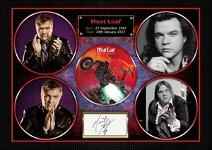 Meat Loaf - Bat Out Of Hell - SIGNED A4 PHOTO PRINT MEMORABILIA - Picture 1 of 9