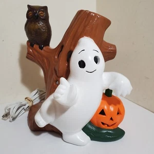 Ceramic Halloween Ghost, Tree, Pumpkin, Owl Light Up Decor - WORKS - Picture 1 of 8