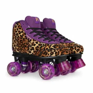 Pattini a rotelle Harmony Leopard Quad - Marrone/Viola - Foto 1 di 6