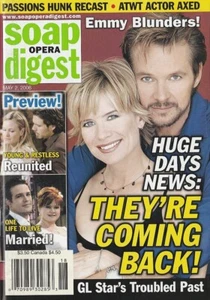 Soap Opera Digest May 2, 2006 STEPHEN NICHOLS-MARY BETH EVANS-BRYAN DATTILO-EMMY - Picture 1 of 1