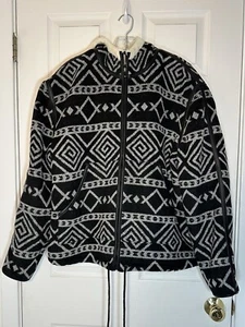 INC International Concepts Men's Jacq Sherpa-Lined Jacket Black White - Picture 1 of 5