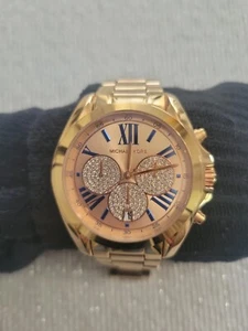 Michael Kors Bradshaw Chronograph Rose Gold Bracelet Watch Glitz MK6321 - Picture 1 of 8