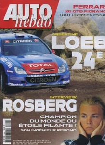 AUTO HEBDO n°1544 04/05/2006 FERRARI 599 GTB WRC ARGENTINE NICO ROSBERG - Imagen 1 de 1
