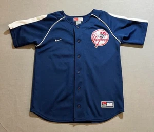 New York Yankees Joba Chamberlain #62 Jersey Boys M Blue Button Short Sleeve - Picture 1 of 14