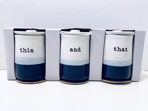Belle Maison This And That Ceramic Lidded Set Of 3 Storage Container Jars - Picture 1 of 8