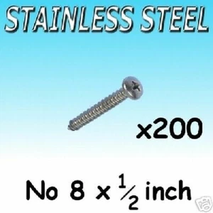 TORNILLOS AUTORROSCANTES Acero Inoxidable Nº 8 X 1/2" 200 pk - Imagen 1 de 1