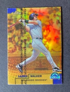 LARRY WALKER 1999 FINEST DIECUT GOLD REFRACTOR CARD #205-SERIAL #99/100 -102223X
