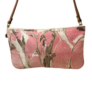 Emilio Pucci Handtasche Mini Bag Beutel kleine Tasche Marmor Gold Nylon Leder rosa - Bild 1 von 12