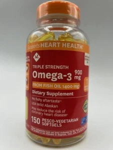 Member's Mark Triple Strength Omega-3 from Fish Oil 900 mg Softgels 150 Ct 08/25 - Picture 1 of 4