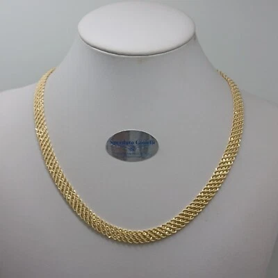 Collier Femme À Maille Corde 4 Fils En Or Jaune 18KT 750 13,7 Grammes (7301) - Photo 1/4