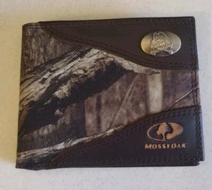 ZEP PRO ECU Pirates Bifold Leather & Nylon MOSSY OAK Camo Wallet - Picture 1 of 3