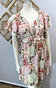 💗 H&M MAMA 💗luftiges Umstands Sommer Kleid S 36 38 rosa bunt Blumen Print 💗 - Bild 1 von 7