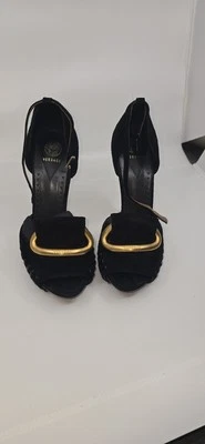 Versace Suede Heel Sandals  sz 6.5 - Image 1 of 4