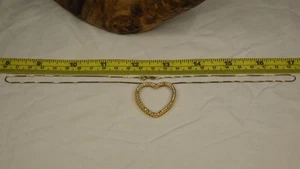 Vintage Sterling Silver .925 Pendant Necklace Gold Vermeil Sparkling Heart JJT - Picture 1 of 7