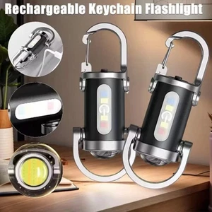 Mini torcia LED super luminosa USB ricaricabile tascabile portachiavi torcia - Foto 1 di 17