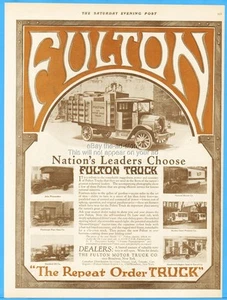 1919 Fulton Motor Truck John Wanamaker Standard Oil Goodwin-Gallagher Gravel Ad - Imagen 1 de 1