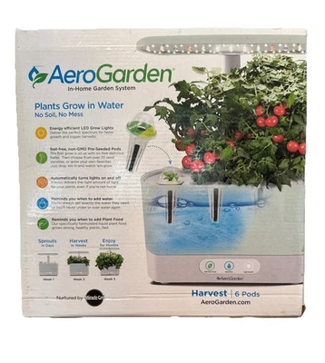 NIB AeroGarden Harvest Home Garden System White - 6Pod 20 W LED + Seed Pod Kit - Image 1 of 4
