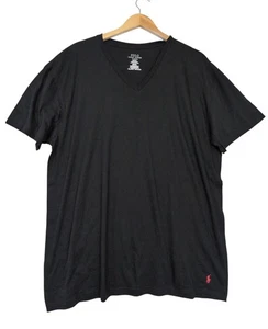 Polo Ralph Lauren T Shirt Sottomaglia Uomo XL Nero Pony Scollo a V Manica Corta - Foto 1 di 7