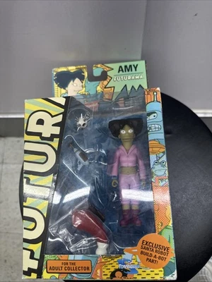 Boneco de ação Toynami Futurama Amy Wong com peça robô Papai Noel desgaste prateleira - Imagem 1 de 4
