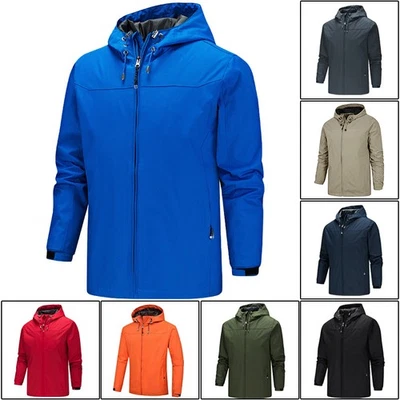 Hommes Manteau Soft Shell Hoodie Casual Jacket Outdoor Coupe-vent Imperméable - Photo 1/4
