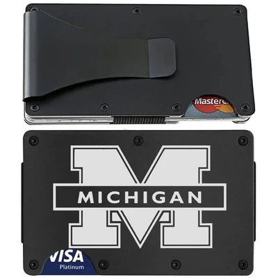 Cartera Michigan Wolverines Grabada Titanio Fibra de Carbono Bloqueo RFID Regalo D7 Foto 1 de 4
