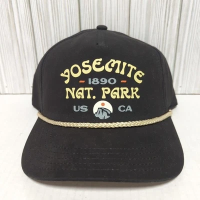Gorra del Parque Nacional de Yosemite Snapback cuerda negra camionero aguja americana Foto 1 de 4