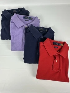 Lot 4 Polo Ralph Lauren Shirts Men L Classic Fit Cotton Polo Short Sleeve Casual - Picture 1 of 21