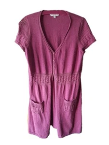 FatFace Womens Cardigan UK16 Rouge Red Short Sleeve Button-Up Front Pockets - Picture 1 of 7