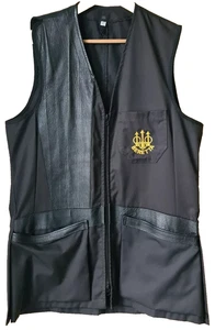 Gunmark Beretta Vintage Black Vest Shooting Skeet Gilet Leather Trim 46 Chest - Picture 1 of 4