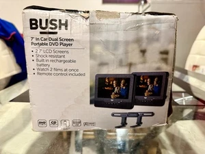 Car DVD PLAYER 2 Screen Bush 7 Inch Dual Screen In - Car DVD Player - Black - Picture 1 of 23