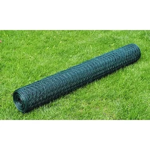 Chicken Wire Fence with PVC Coating 25x1 m Green - Picture 1 of 4