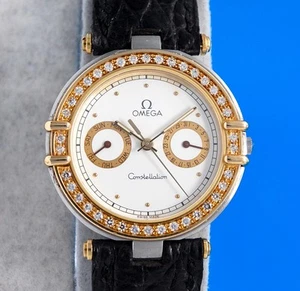 Mens Omega Constellation 18K Gold Strap watch - Day / Date - White Dial Diamonds - Picture 1 of 6