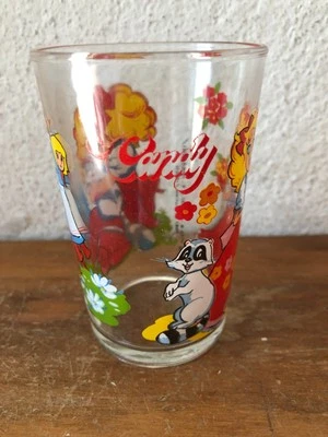 🐈‍⬛Beau Verre à Moutarde  Amora CANDY Antenne 2 1976 dessin animé vintage 2J1 - Photo 1/3