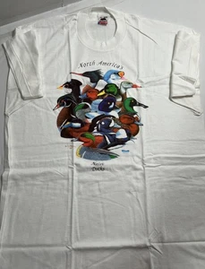 Vintage 1989 Hanes-Beefy-T XL Ducks T Shirt Keith Hanson Wildlife Birding. NEW. - Picture 1 of 9